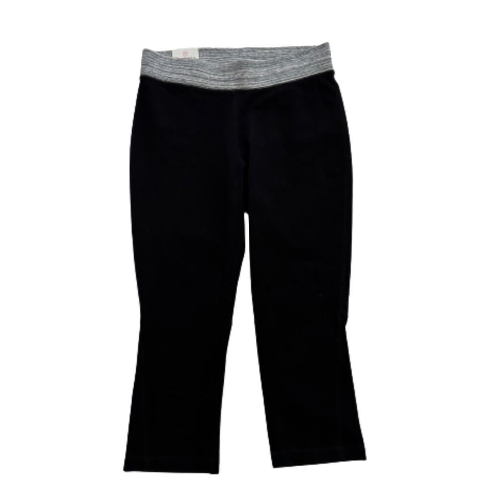 Talbots Leggings Pants Black Gray Classic Active Leisure Yoga Crop Pants Small